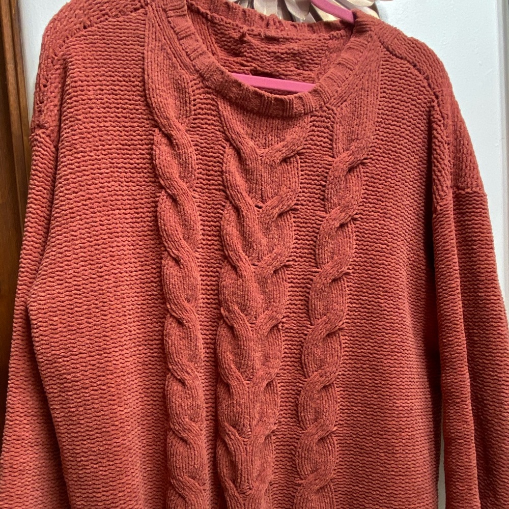 burnt orange sweater